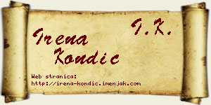 Irena Kondić vizit kartica